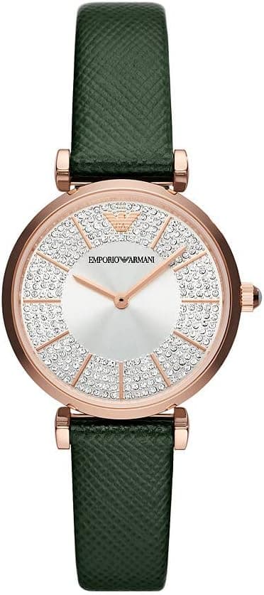 Emporio Armani Watch for Women, Two Hand Movement, 32 mm Rose Gold Stainless Steel Case with a Leather Strap, AR11517 على Amazon.ae - متتبع الأسعار