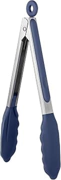 U-Taste 315℃ Heat Resistant Kitchen Tongs: 23cm Silicone Cooking Tong with Firm Sealed Non Stick Rubber Tips & Silicon Coated 18/8 Stainless Steel Handle & Smooth Lock for Serving Grill(Midnight Blue) on Amazon.ae - Price Tracker