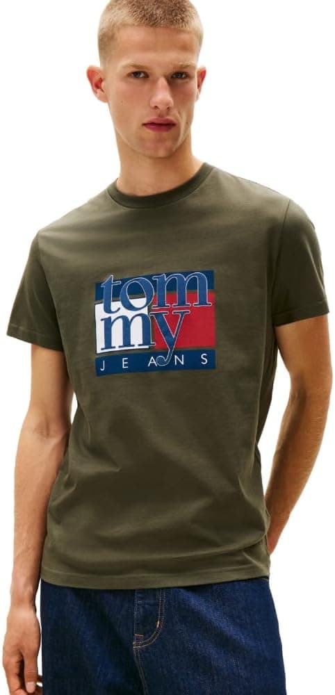 Tommy Jeans mens Short Sleeve Cotton T-shirts With Flag and Logo Graphic Short Sleeve Cotton T-shirts With Flag and Logo Graphic (pack of 1) on Amazon.ae - Price Tracker