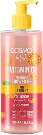 Cosmo Be Fresh Vitamin C Refreshening Shower Gel with Aloe &amp; Vitamin E 1000ml, Brightening &amp; Hydrating, Feel Radiant Body Wash For Men &amp; Women, Citrus Scent Daily Cleanser for Radiant, Healthy Looking on Amazon.ae - Price Tracker