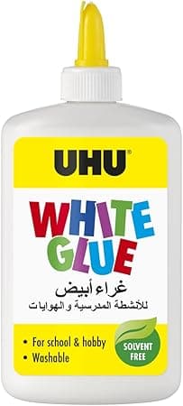 UHU White Glue 245 ml, the solvent-free crafts glue for creative fun.Glues paper, cardboard, felt, textiles, feathers, pearls, wood, natural materials, etc. - Amazon.ae Price Tracker