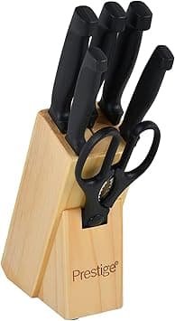 Prestige 7-Piece Knife Block Set | Stainless Steel Kitchen Knives with Scissors & Wooden Block | PR50919 on Amazon.ae - Price Tracker