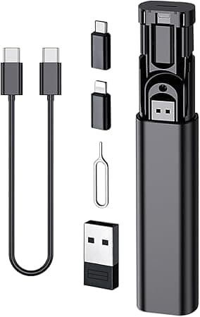 Multi USB Charging Adapter Cable Kit, USB C to Ligh-ting Adapter Box, Conversion Set USB A Type C Lightn-ing Micro Adapter Kit,60W Charging and Data Transfer Cable Kit Sim Tray Eject Tool Slots on Amazon.ae - Price Tracker