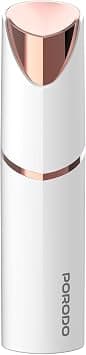 Porodo Electric Facial Hair Remover, Eyebrow Trimmer, 360° LED Light, Precision Shaving Tip, Protective Cover, Painless Ladies Face Shaver, Upper Lip, Chin, Peach Fuzz Remover (White) on Amazon.ae - Price Tracker