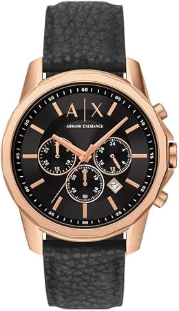 Armani Exchange AX1769 44mm Rose-Gold Tone Quartz Chronograph Stainless Steel Watch for Men - Best Deal Finder