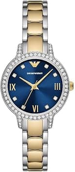 Emporio Armani Women's Watch, Three Hand Movement, Stainless Steel with a 32mm Case Size and Leather or Steel Strap - Best Deal Finder