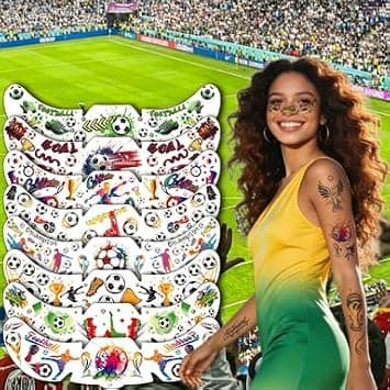 8-Piece World Cup Football Face Tattoo Sticker Set - Fan Cheek Decals for 2026 FIFA World Cup, Sports Events & Parties على Amazon.ae - متتبع الأسعار