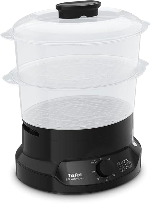 TEFAL Steam cooker | Minicompact Black 6L Steamer | Easy To Store | 2 Years Warranty | VC139865 on Amazon.ae - Price Tracker