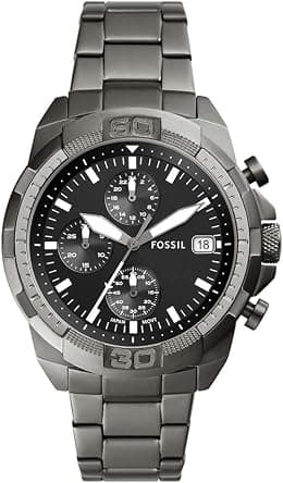 Fossil men's bronson chronograph, smoke-tone stainless steel watch, fs5852 - Best Deal Finder
