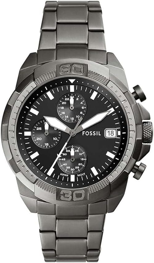 Fossil men's bronson chronograph, smoke-tone stainless steel watch, fs5852 on Amazon.ae - Price Tracker
