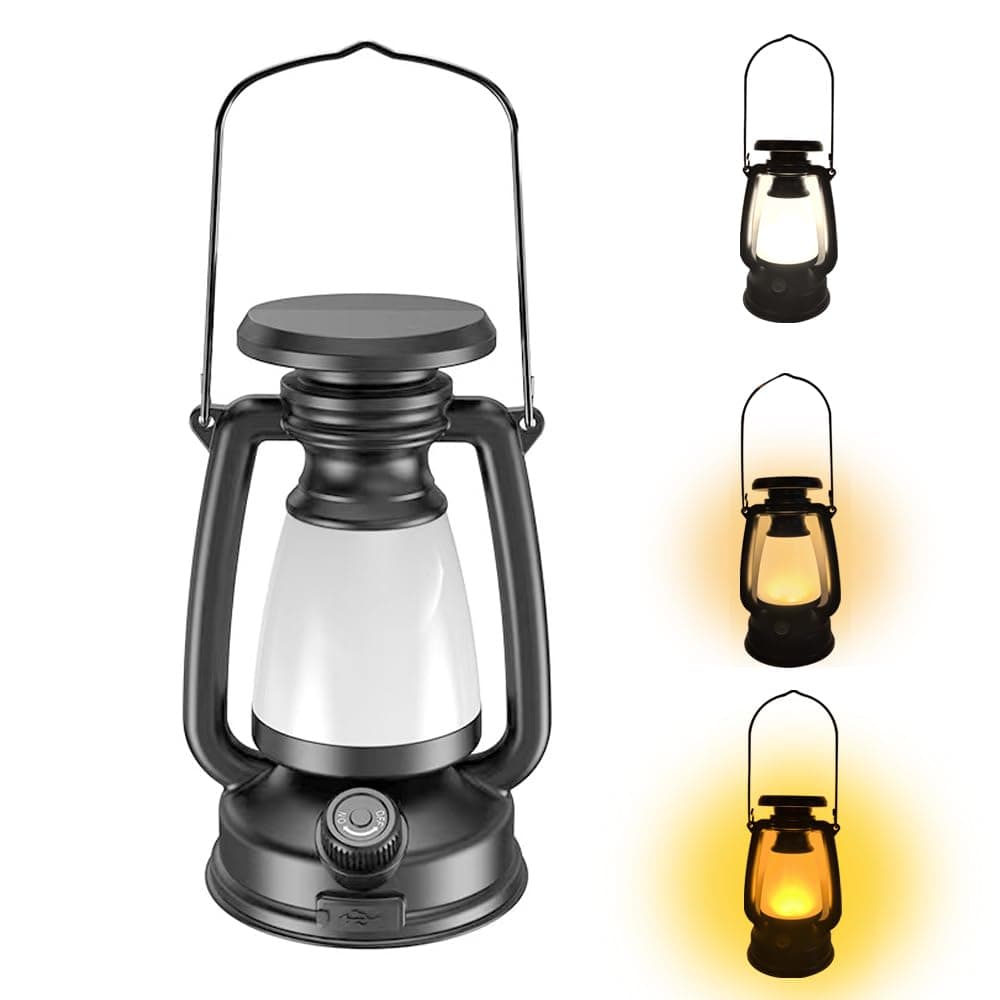 Yzyoe Outdoor Led Retro Solar Camping Light, Rechargeable Mobile Lighting, White Yellow Warm 3-Mode Adjustable Brightness Multifunctional Horse Lamp. on Amazon.ae - Price Tracker