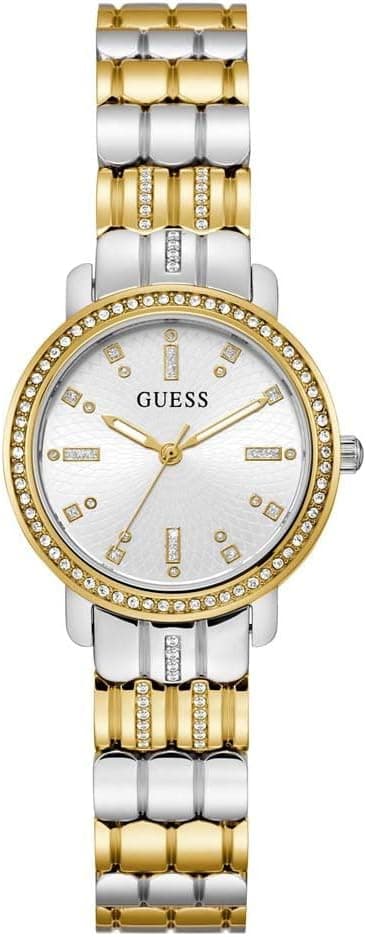 GUESS Women's 30mm Watch - Two-Tone Bracelet White Dial Two-Tone Case on Amazon.ae - Price Tracker
