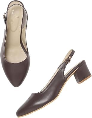 Marc Loire Women's Pointed Toe Block Heel Pumps for Office, Party and Formal Occasions على Amazon.ae - متتبع الأسعار