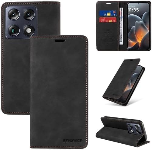 SHIHUI Phone Cases For Motorola Moto G67 5G / Moto G77 5G Suction RFID Anti-theft Leather Phone Case(Black) على Amazon.ae - متتبع الأسعار