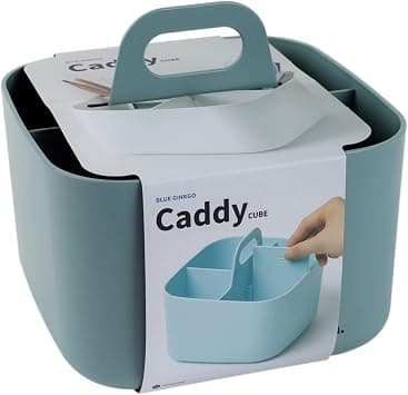 BLUE GINKGO Multipurpose Caddy Organizer - Stackable Plastic Caddy with Handle | Desk, Makeup, Dorm Caddy, Classroom Art Organizers and Storage Tote (Square) - Green على Amazon.ae - متتبع الأسعار