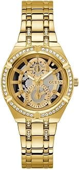 GUESS Gold-Tone Cut-Through Multifunction Watch - Best Deal Finder