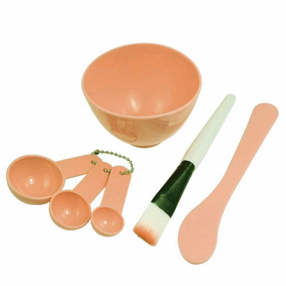 MOMENT 4 in 1 DIY Facial Mask Mixing Bowl Brush Spoon Stick Brush Face Care Set Women Facial Beauty Professional Kits Tools[Color: Lite Brown] on Amazon.ae - Price Tracker