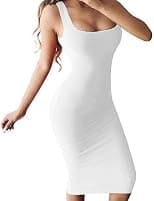 Women Casual Striped Print Sleeveless Dress Crew Neck Linen Pocket Long Dress - Best Deal Finder