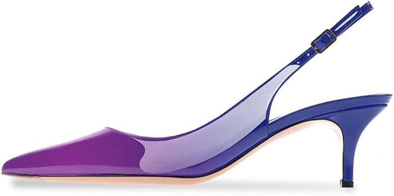Divanne Slingback Pumps, Women's Pointed Toe Low Heel Sandals Slingback Strap Kitten Heel Pumps Evening Party Wedding Shoes on Amazon.ae - Price Tracker