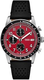 Fossil Men's Sport Tourer Chronograph Black Leather Watch - Best Deal Finder