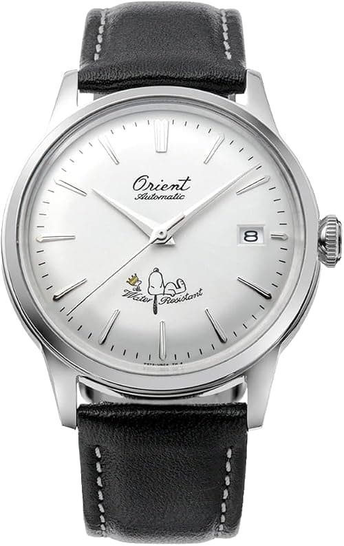 Orient x Peanuts Bambino Automatic RA-AC0M16S30B Men's Watch, White Dial, 38.4mm, Leather Strap, Limited Edition on Amazon.ae - Price Tracker