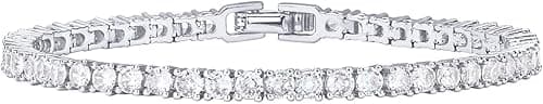 PAVOI 14K Gold Plated 3mm Cubic Zirconia Classic Tennis Bracelet | Gold Bracelets for Women | Size 6.5-7.5 Inch on Amazon.ae - Price Tracker