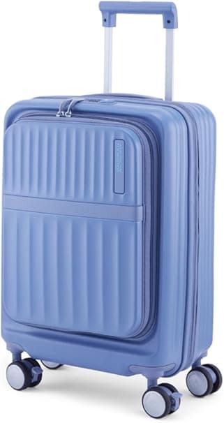 American Tourister Trento + Suitcase, 54 cm / 20 inch, 4 Spinner Wheels, Hard Top, Polycarbonate, Elemental Blue|Book Opening|Expandable|TSA Lock|Waterproof Section - 3 Years Global Warranty on Amazon.ae - Price Tracker