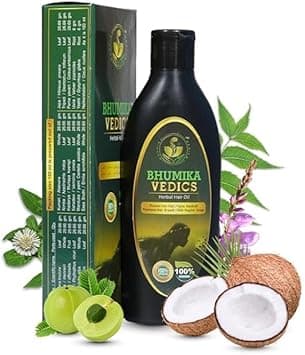 Bhumika Vedics Herbal Hair Oil | Strengthens & Thickens Hair | Ayurvedic Anti-Hair Fall Formula - Contains 100% Herbal Ingredients | Hair Growth | 200 ml on Amazon.ae - Price Tracker
