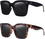 Vintage Women Oversized Sunglasses Designer Luxury Square Sun Glasses UV400 Protection Flat Lens - Best Deal Finder