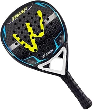 Padel Racket – 12K Carbon Surface, EVA Core, Power-Focused High Performance, Diamond Shaped with Bag, Wristband, Overgrips and Protection Band included - Yellow - Best Deal Finder