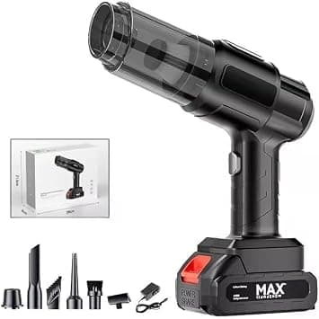 2-in-1 Cordless Handheld Vacuum Cleaner & Powerful Air Blower – 35000Pa High Suction, 120W Motor with Dual Rechargeable Batteries – Portable Mini Car Vacuum for Home, Office, Pet Hair, & Keyboard on Amazon - Best Deal Finder