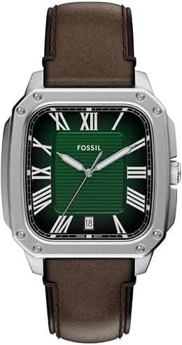 Fossil FS6150 Crosby Analogue Wrist Watch for Men, 42 mm Case Size, Silver/Brown - Best Deal Finder