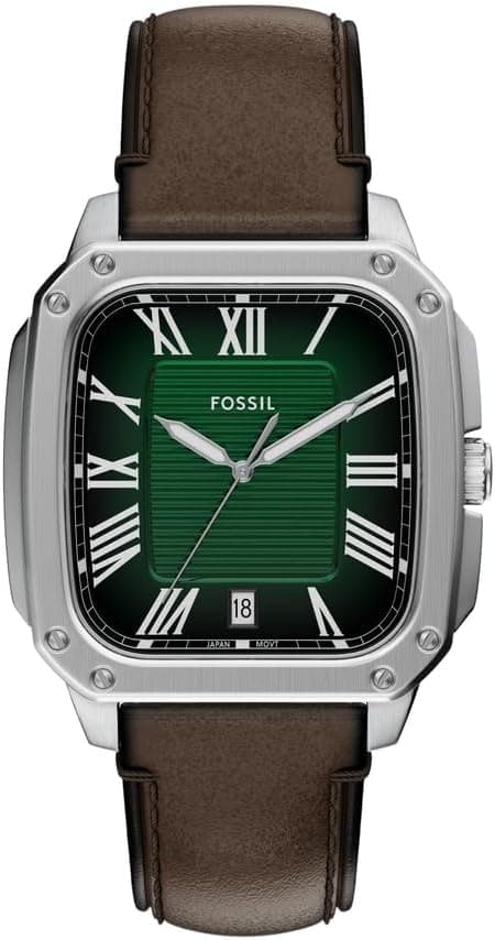 Fossil FS6150 Crosby Analogue Wrist Watch for Men, 42 mm Case Size, Silver/Brown on Amazon.ae - Price Tracker