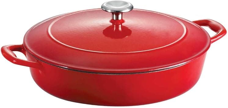 Tramontina Series 1000 4 Qt Red Enameled Cast Iron Covered Braiser على Amazon.ae - متتبع الأسعار