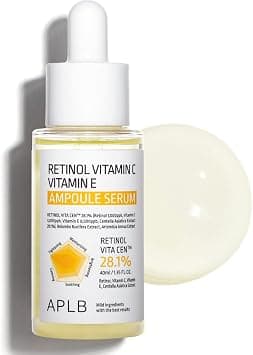 APLB Retinol Vitamin C Vitamin E Ampoule Serum | RETINOL VITA CEN™ 28.1% 1.35 FL.OZ/Korean Skincare, Long lasting moisturizing, Revitalize for gentle and improve skin texture على Amazon.ae - متتبع الأسعار