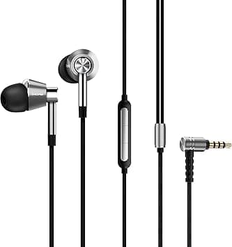 1MORE Triple Driver in-Ear Earphones Hi-Res Headphones with High Resolution, Bass Driven Sound, MEMS Mic, in-Line Remote, High Fidelity 3.5mm for Smartphones/PC/Tablet - Silver على Amazon.ae - متتبع الأسعار