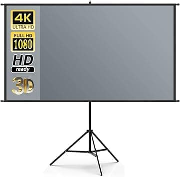 Projector Screen with Stand, Portable 4K HD 16:9 Projector Movie Screen with Height Adjustable Stand for Indoor Home Theater, Outdoor Camping, Office (100 Inch) on Amazon.ae - Price Tracker