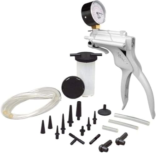 Mityvac MV8000 Automotive Tune-up and Brake Bleeder Kit, Selectline Hand Pump (MV8010), One Finger Vacuum Release, Ergonomic Design, Gearless Diaphragm Gauge, 4.5oz Fluid Reservoir, 4 Tapered Adapters on Amazon.ae - Price Tracker