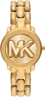 Michael Kors MK4923 Phoebe Stainless Steel Quartz Watch with MK Logo Dial for Women, 21 mm Case Size, Gold - دليلك لأفضل العروض