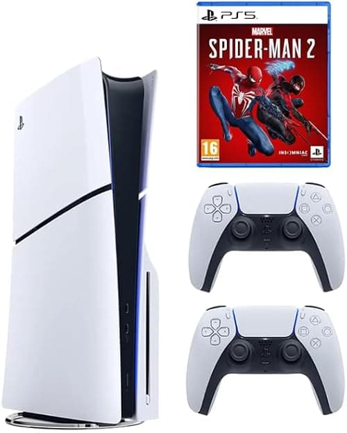 Sony PlayStation 5 Slim Disc with Extra Dualsense White Controller + Marvel's Spiderman 2 -International Version on Amazon.ae - Price Tracker