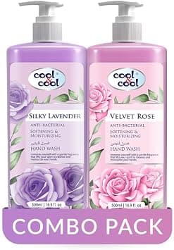 Cool & Cool Hand Wash Twin Pack (500ML x 2) - Assorted Variants - Any 2 from Divine Essence, Exotic Bloom, Velvet Rose, Silky Lavender – Anti-Bacterial, Skin-Softening & Moisturizing on Amazon.ae - Price Tracker
