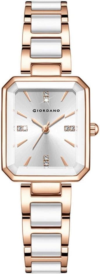 Giordano Classic Rectangular Dial Watch for Women with Crystal Markers and Dual Tone Stainless Steel Strap on Amazon.ae - Price Tracker