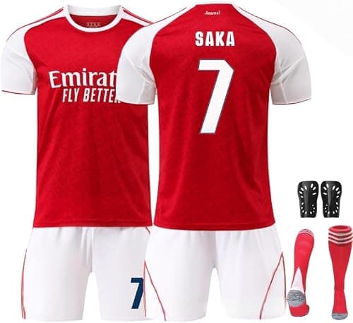 2025/26 Home Champion Edition ARS Football Jersey Kit– SAKA #7 Signed Edition–Soccer Uniform Set with Shorts,Socks&Knee Pads–Athletic Training Gift for Men,Youth&Boys(16–3XL) on Amazon.ae - Price Tracker