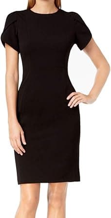 Calvin Klein Women's Tulip Sleeved Seamed Sheath Dress, Blue Regatta, 34 on Amazon.ae - Price Tracker