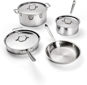 All-Clad 401599 Stainless Steel Tri-Ply Bonded Dishwasher Safe Cookware Set 7-Piece 8400001958 على Amazon.ae - متتبع الأسعار