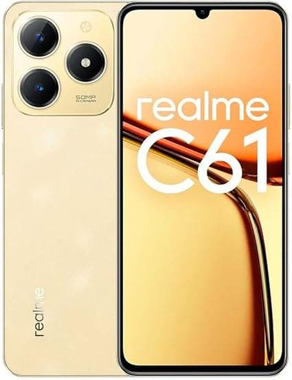 Realme C61 4G | Dual SIM | 6GB RAM + 256GB Storage | 50MP AI Camera | 6.74" 90Hz Display | 5000mAh Battery | Android 14 (Sparkle Gold) (Renewed) on Amazon.ae - Price Tracker
