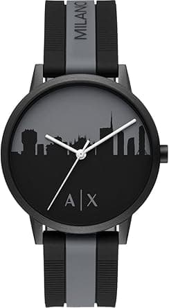 Armani Exchange Men's Three-Hand, Black-Tone Stainless Steel Watch, AX2742, Black, strap on Amazon.ae - Price Tracker