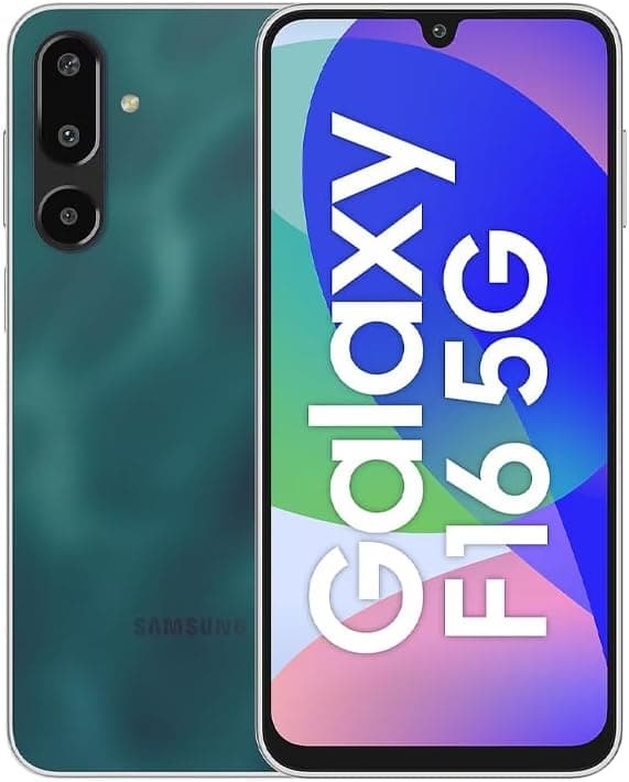 Samsung Galaxy F16 5G (Glam Green, 4GB RAM, 128GB Storage) | Dual SIM | MediaTek Dimensity 6300 | 50MP Triple Camera | 5000mAh Battery | sAMOLED FHD+ Display | 6 Years of Security Updates -India on Amazon.ae - Price Tracker