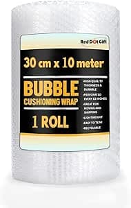 Red Dot Gift 1 Roll 30 cm x 10m Bubble Cushioning Wrap for Moving & Shipping - for Extra Protection Packaging Boxes & Mailers - Clear Bubble Roll Moving Supplies (30cm X 10M) on Amazon.ae - Price Tracker