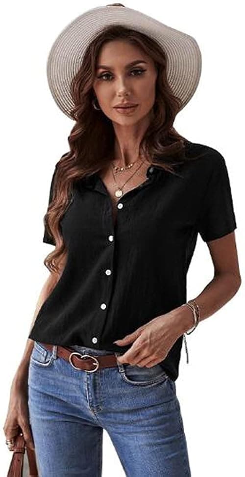 ZAIED Women's Blouses Women's Summer European And American Breasted Lapel Cardigan Jacket Women (Color : H, Size : M) on Amazon.ae - Price Tracker